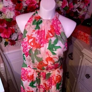 Cece plus size 22 halter maxi NWT garden romance